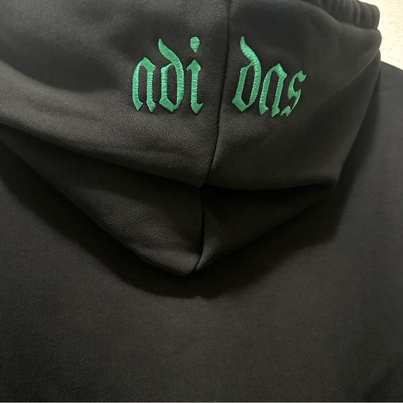 Adidas Black Hoodie with Spider and Flame Graphics, Size Men’s Small - Picture 5 of 8